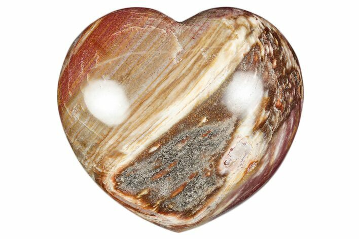 Polished Triassic Petrified Wood Heart - Madagascar #355590